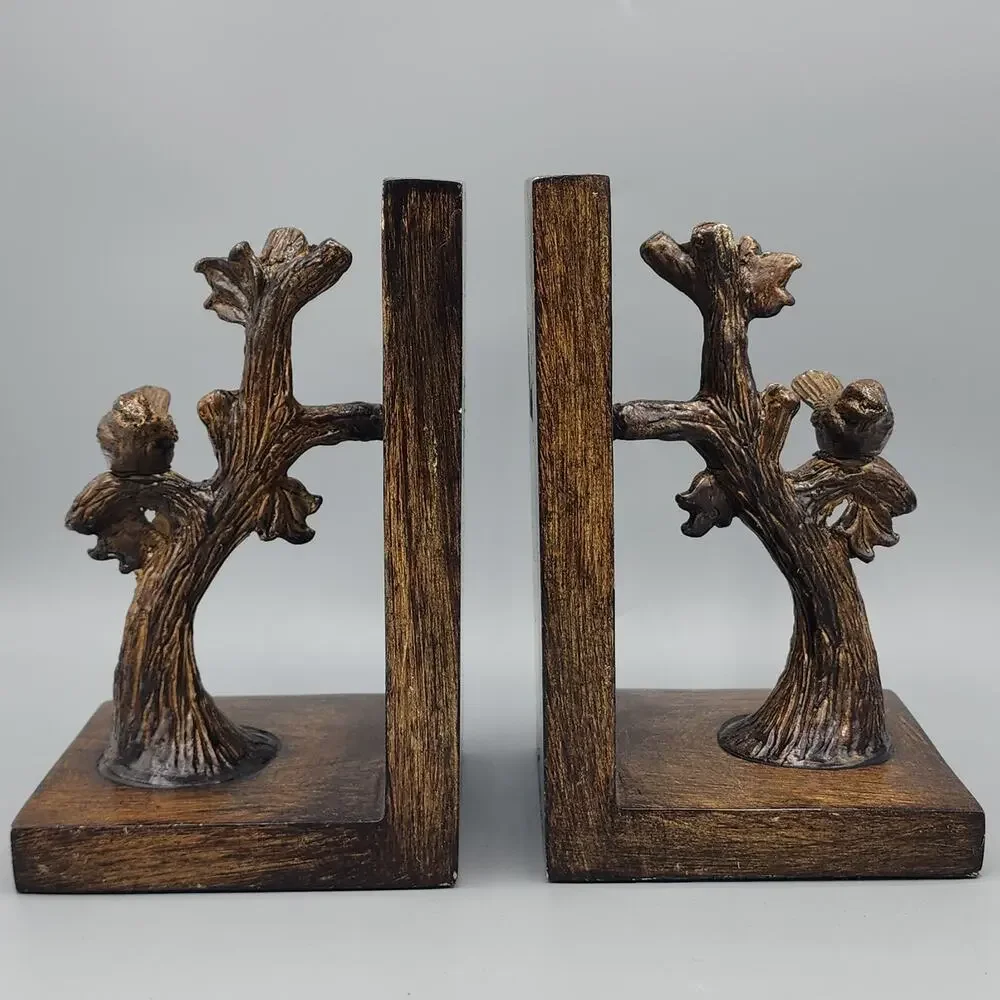 Birds on Branch Bookends - Resin Unique & Sturdy 7